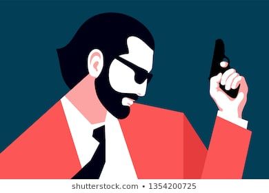 390x280 Vector Gun Secret Agent, Spy, Policeman, Detective Or Security