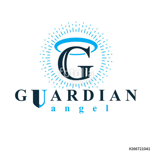 500x500 Guardian Angel Vector Conceptual Emblem Best For Use In Catechesis