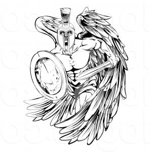 300x300 Vector Logo Of A Spartan Trojan Warrior Guardian Angel