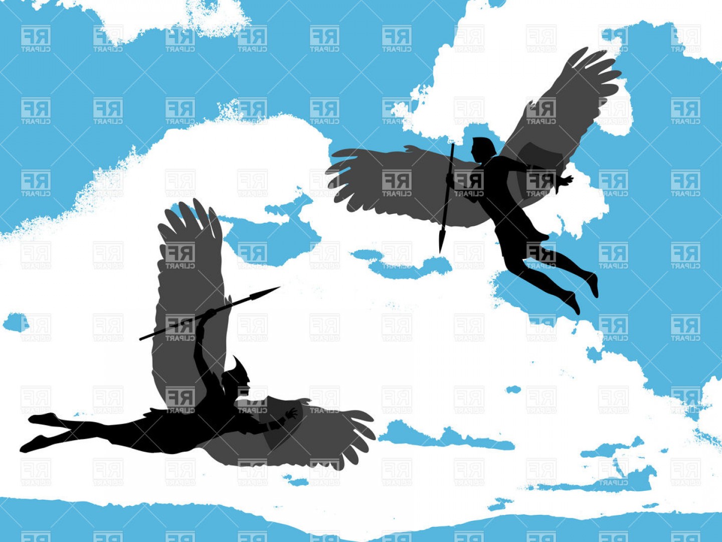 1440x1080 Flying Guardian Angels Vector Clipart Geekchicpro