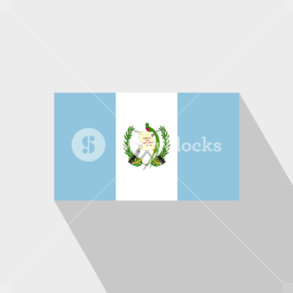 1000x1000 Guatemala Flag Long Shadow Design Vector Royalty Free Stock Image