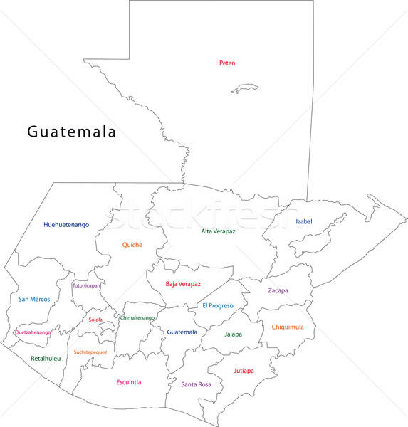 573x600 Outline Guatemala Map Vector Illustration Iryna Volina