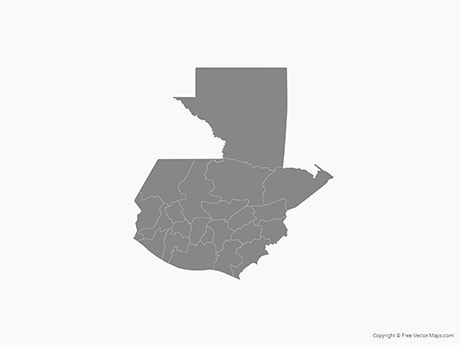 460x345 Vector Map Of Guatemala With Departments