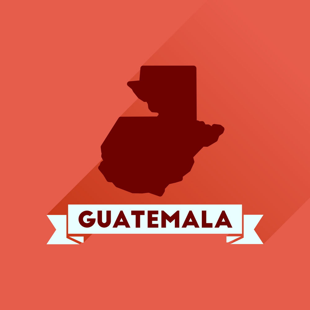 1000x1000 Flat Icon With Long Shadow Guatemala Map Vector