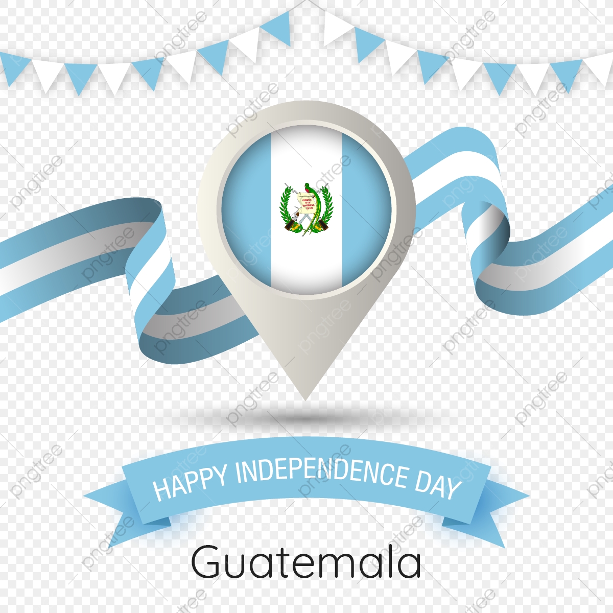 1200x1200 Guatemala Independence Day With Stylized Country Flag Pin