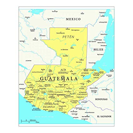 425x425 Media Storehouse Print Of Map Of Guatemala