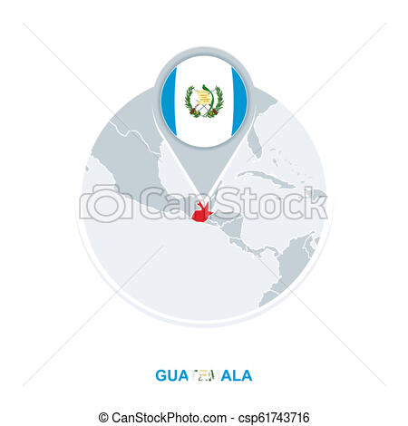 450x470 Guatemala Map And Flag, Vector Map Icon With Highlighted Guatemala