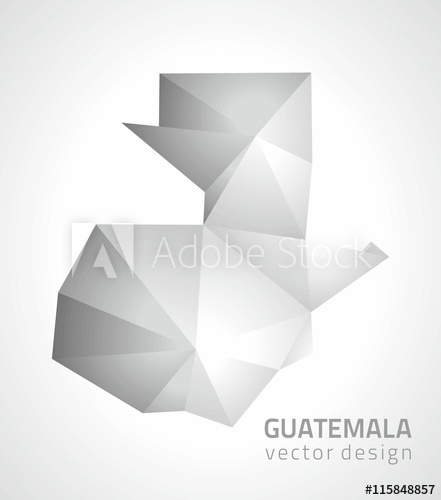 441x500 Guatemala Silver Polygonal Vector Map