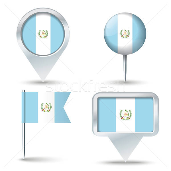 600x600 Map Pins With Flag Of Guatemala Vector Illustration Ojal