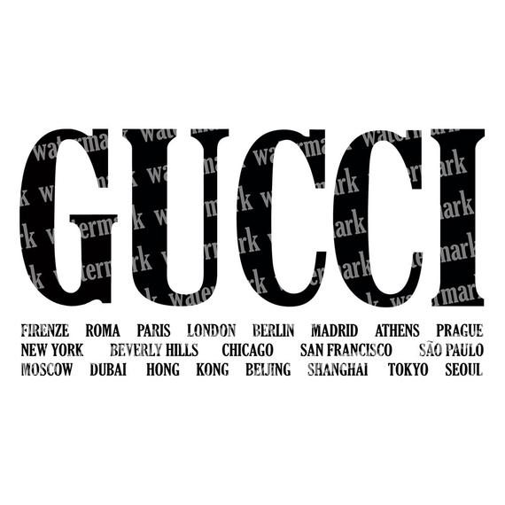 570x570 Gucci Gucci Cities Logo Fashion Brand Logo Gucci Black