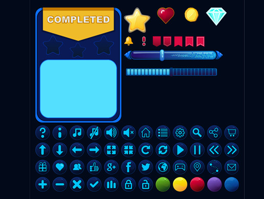 Game Ui Vector Set Space Theme 516x389 Game Ui Vector Set Space Theme