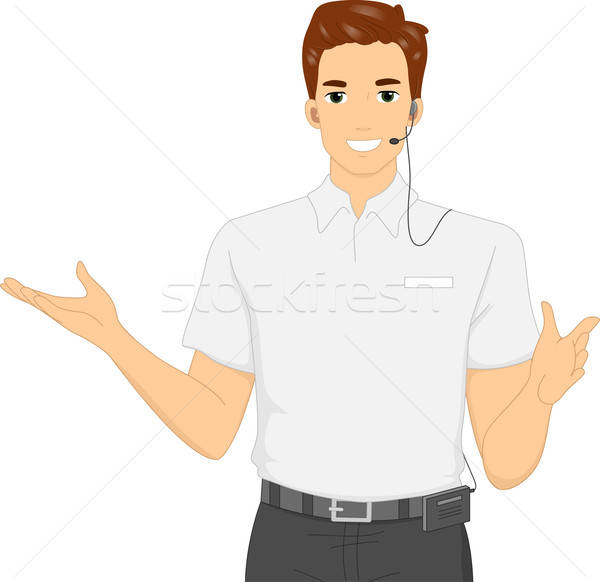 600x582 Male Tour Guide Vector Illustration Lenm