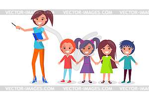 300x192 School Children On Excursion, Woman Guide