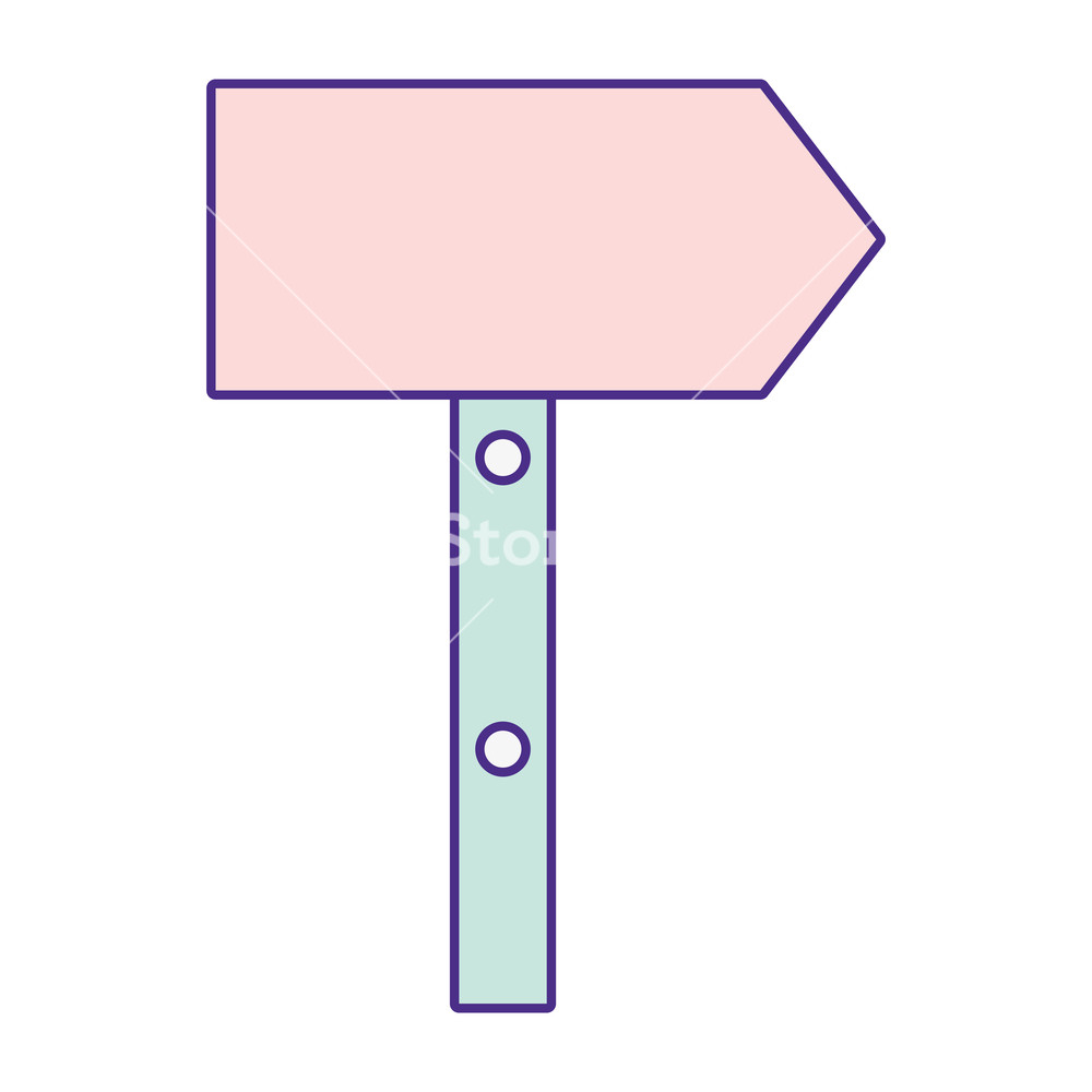 1000x1000 Cute Arrow Guide Wooden Vector Illustration Design Royalty Free