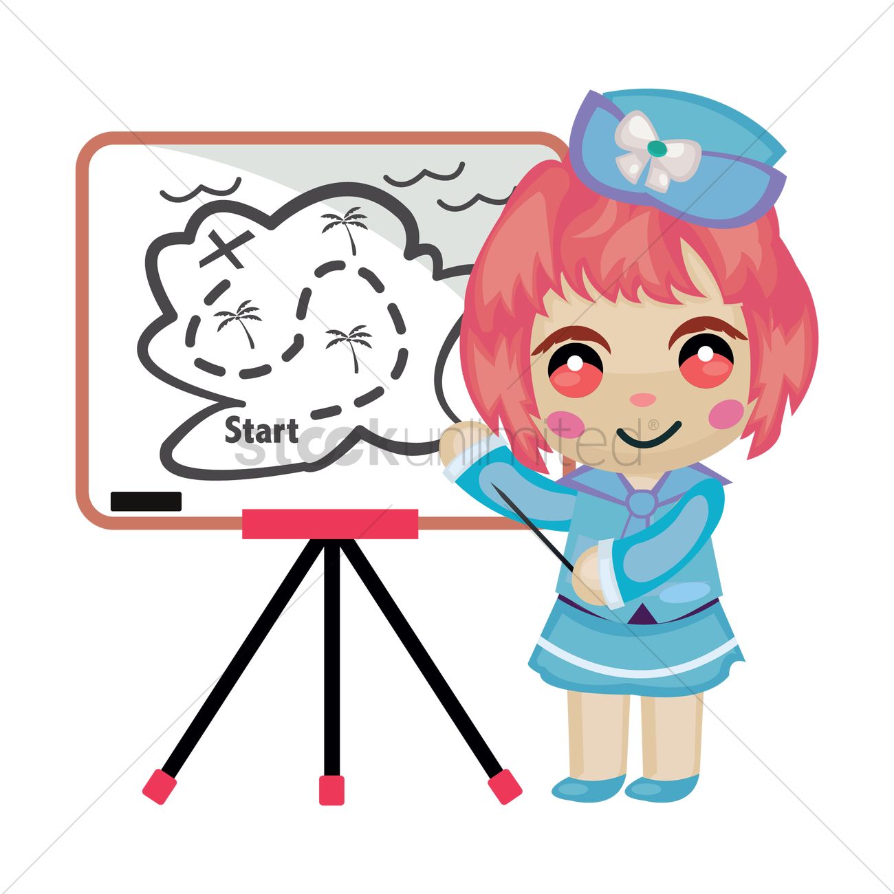 1300x1300 Free Cute Air Stewardess As A Tour Guide Vector Image