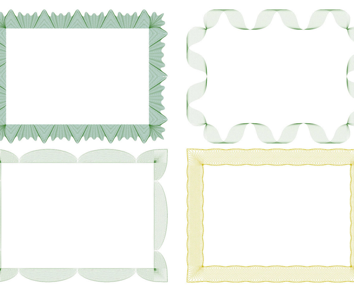 1136x936 Guilloche Style Border Collection Vector Art Graphics
