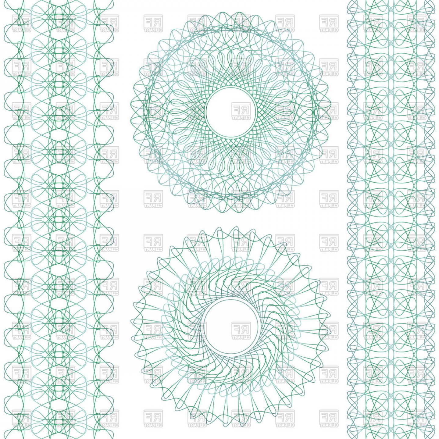 1440x1440 Blue Guilloche Rosettes And Borders Vector Clipart Soidergi