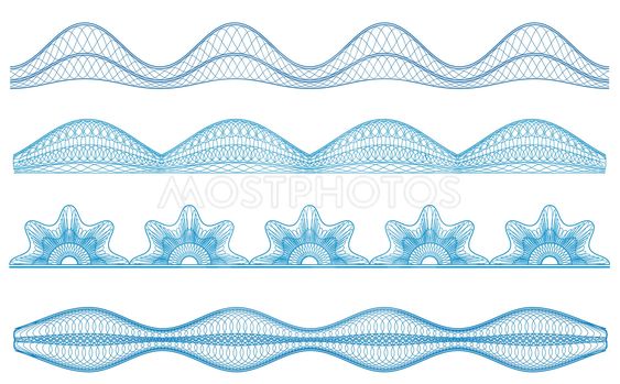 563x349 Guilloche Borders, Vector P