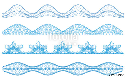 500x311 Guilloche Borders, Vector Pattern, Certificate Or Diplomas Stock