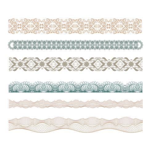 490x490 Guilloche Decorative Borders Set Vector