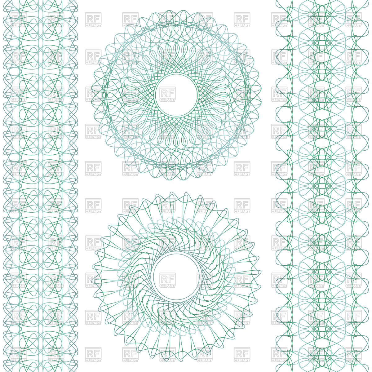 1200x1200 Blue Guilloche Rosettes And Borders Vector Image Of Design