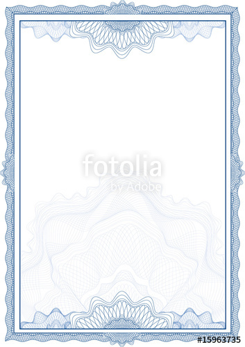 353x500 Classic Guilloche Border For Diploma Or Certificate Vector