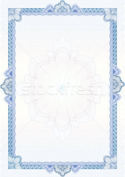 425x600 Classic Guilloche Border For Diploma Or Certificate Vector