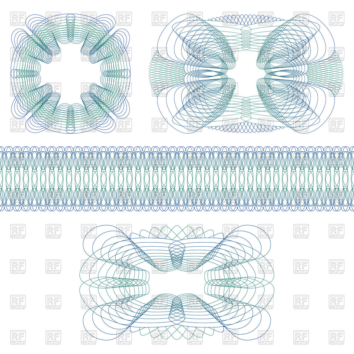 1200x1200 Decorative Guilloche Rosettes And Border Vector Image Of Design