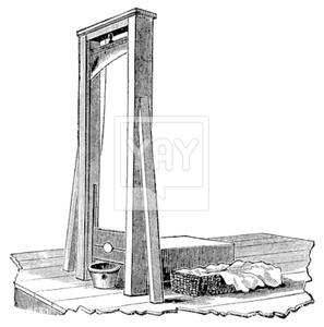 297x300 Guillotine Isolated On White, Vintage Engraving Vector