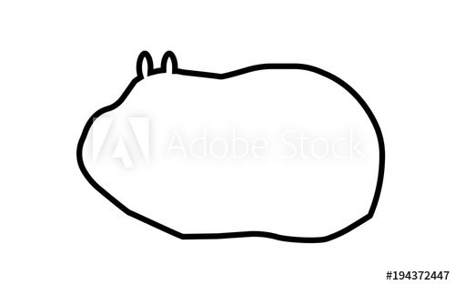 500x313 Guinea Pig Silhouette Outline On White Background