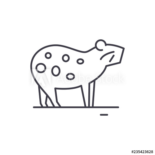 500x500 Guinea Pig Line Icon Concept Guinea Pig Vector Linear