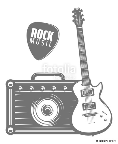 409x500 Guitar With And Mediator Vector Illustration Stock Image