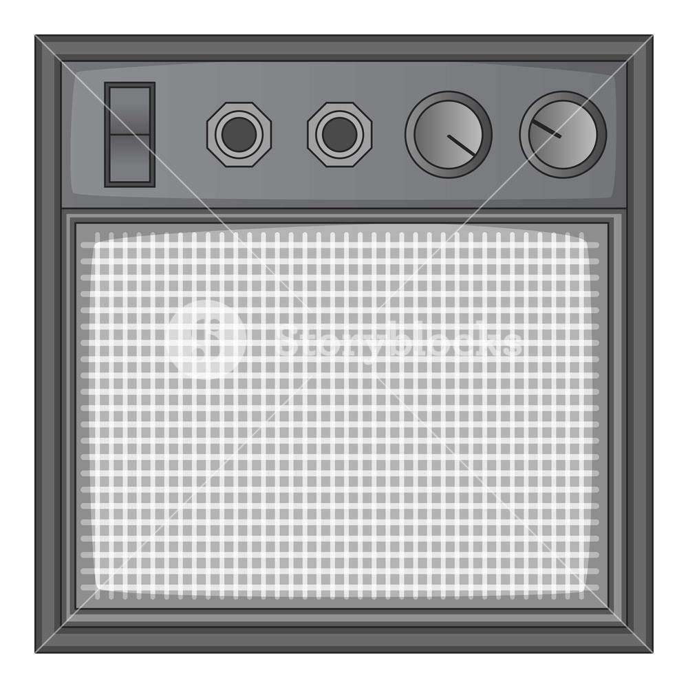 1000x1000 Guitar Amplifier Icon In Monochrome Style Isolated On White
