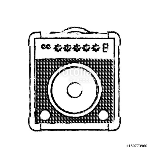 500x500 Guitar Amplifier Icon Over White Background Vector Illustration