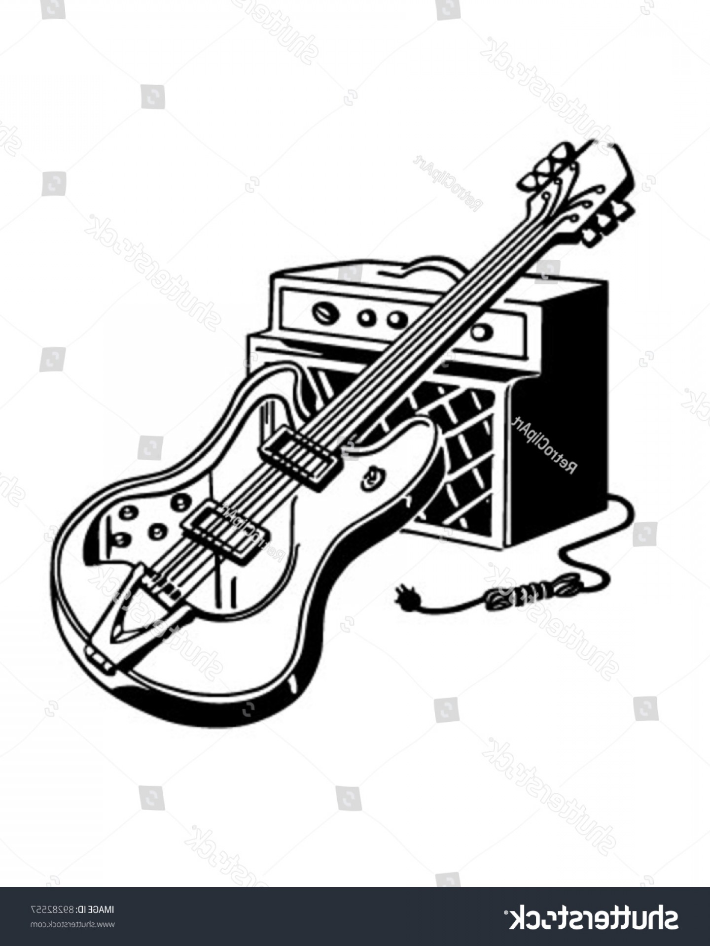 1440x1920 Detailed Vector Clip Art Guitar Hoodamath