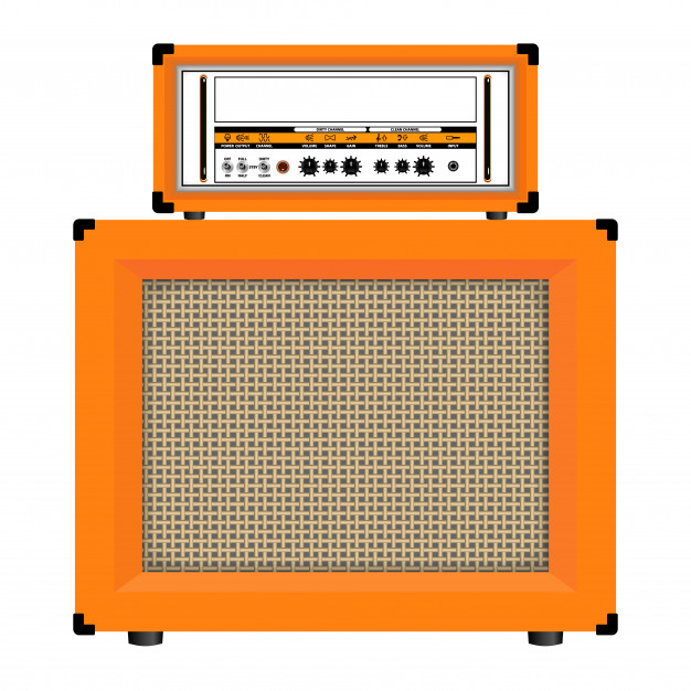 626x626 Realistic Classic Guitar Amplifier With Cabinet Speaker Vector
