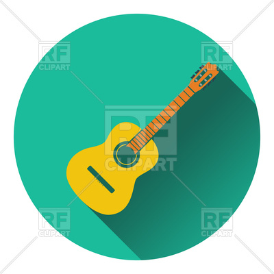 400x400 Flat Design Icon Of Acoustic Guitar Vector Image Of Icons