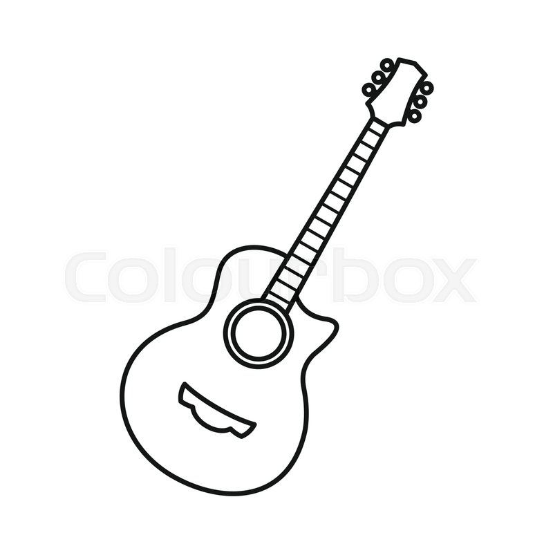 800x800 Guitar Icon In Outline Style Isolated Stock Vector Colourbox