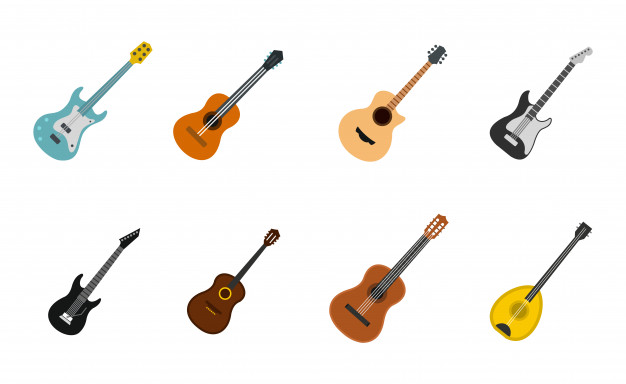626x384 Guitar Icon Set Flat Set Of Guitar Vector Icons Collection