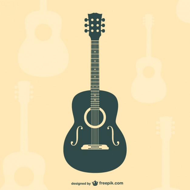 626x626 Guitar Flat Silhouette Vector Free Download