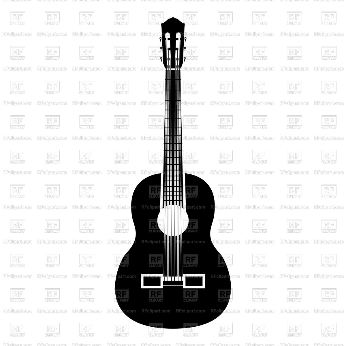 1200x1200 Guitar Icon Black Color Illustration Isolated Vector Image