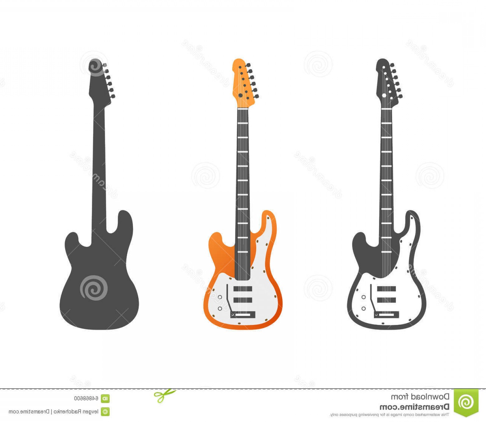 1560x1356 Stock Illustration Electric Guitars Vector Icons Set Guitar