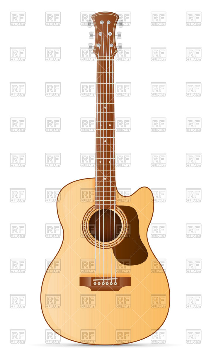 720x1200 Acoustic Guitar Illustration Isolated On White Background Vector