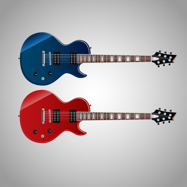 Red And Blue Rock Guitar With A Beautiful Neck Vector Premium 626x626 Red And Blue Rock Guitar With A Beautiful Neck Vector Premium