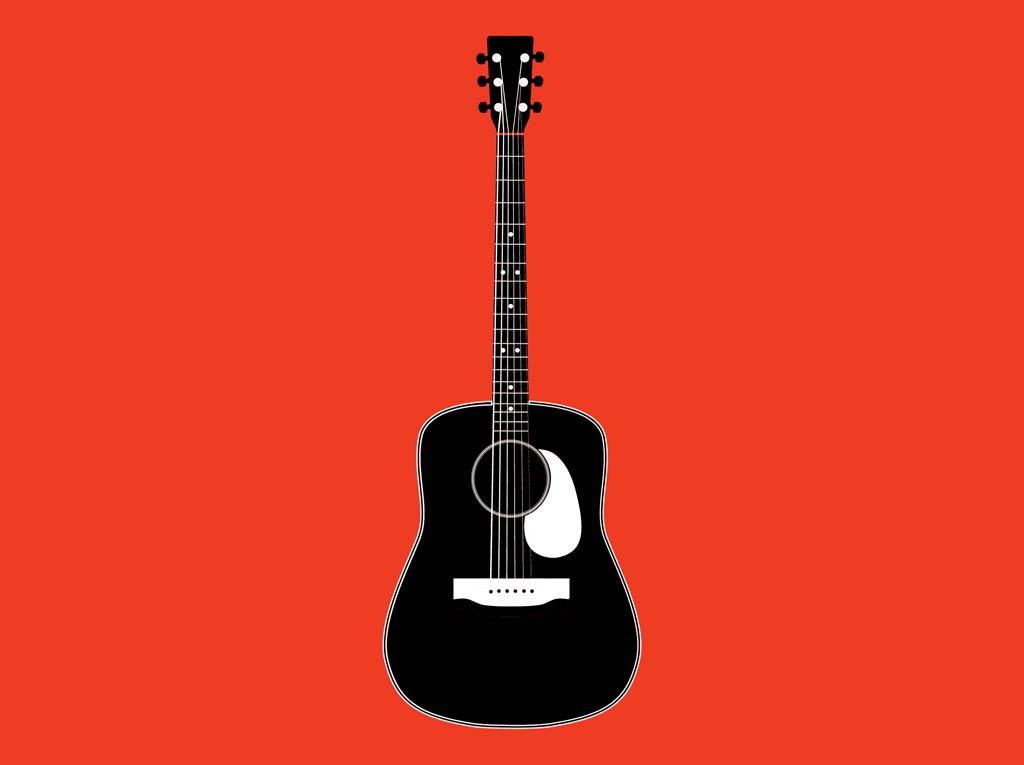 Black And White Guitar Vector Art Graphics 1024x765 Black And White Guitar Vector Art Graphics