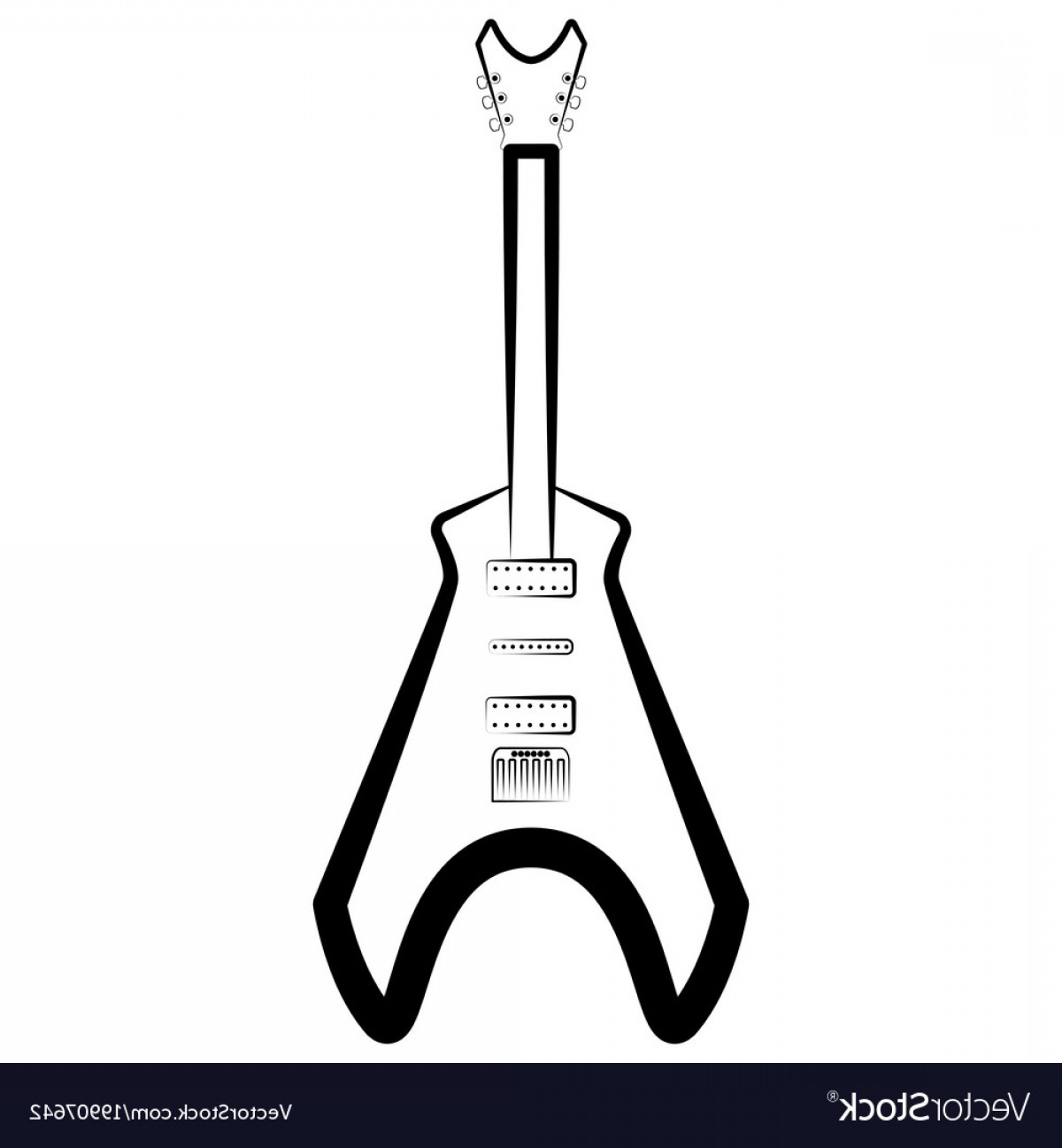 1200x1296 Electric Guitar Outline Musical Instrument Vector Geekchicpro