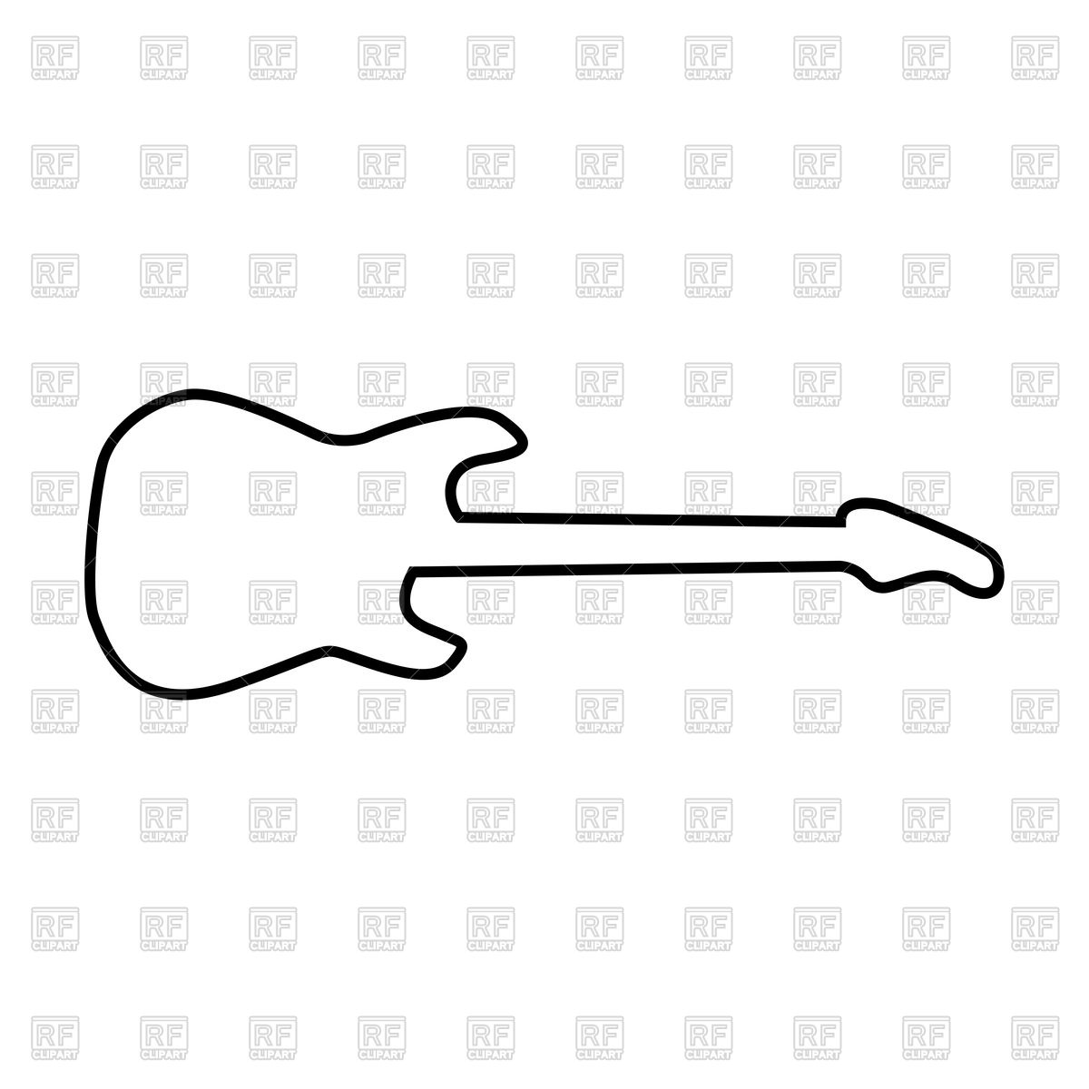 Guitar Outline Vector At Vectorified Collection Of Guitar Outline 