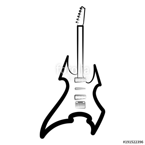 500x500 Electric Guitar Outline Musical Instrument Stock Image