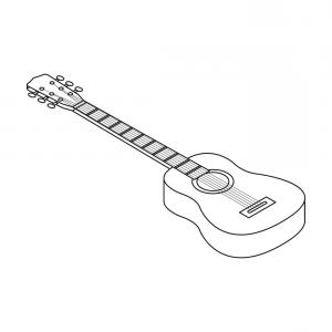 300x300 Acoustic Guitar Icon In Outline Style Isolated On Vector Newwaysys