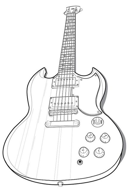 452x640 Guitar Vector Outline Nicollemariemiller